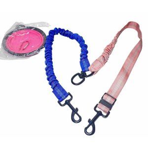 Adjustable Blue and Pink Dual Dog Leash - No Brand